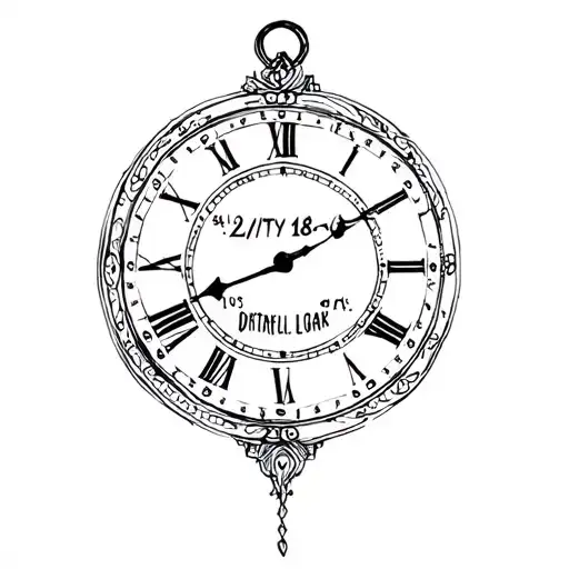 "24/7 18:08 " clock face tattoo design idea