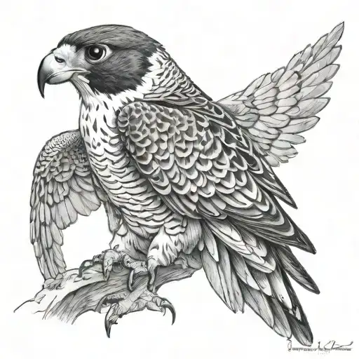 peregrine falcon tattoo design idea