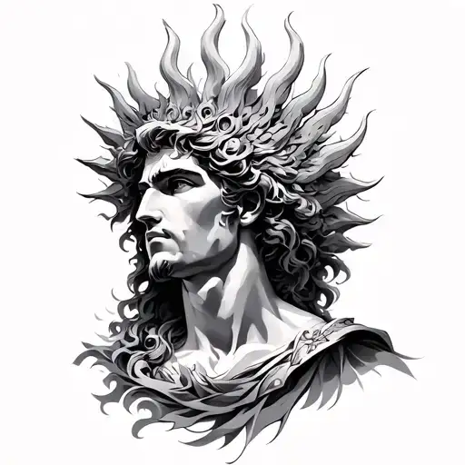 helios god tattoo design idea