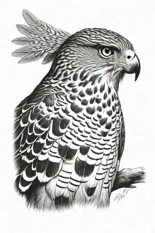 northern goshawk tattoo design idea