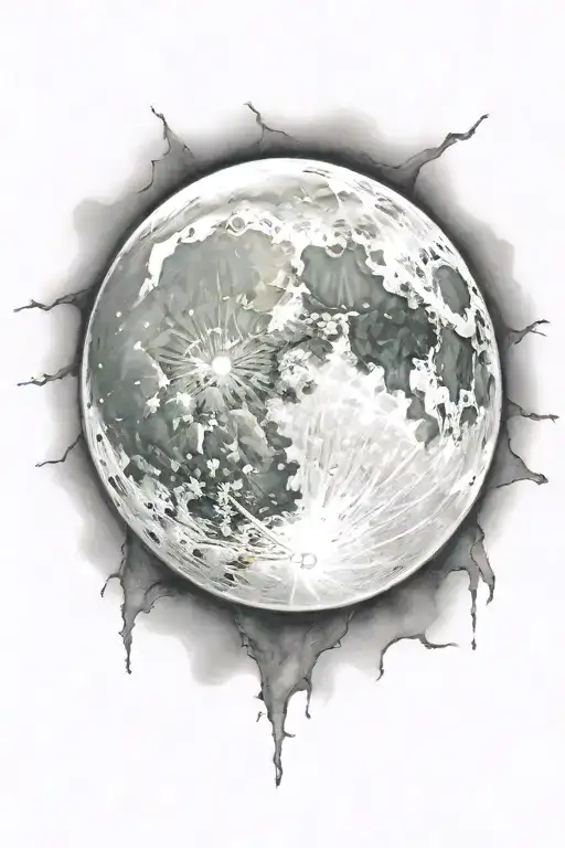 full moon tattoo design idea