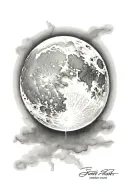 full moon tattoo design idea