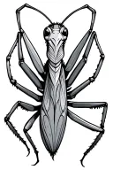 Praying Mantis Line Drawing abstract tattoo design idea