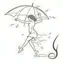Dancing in the rain tattoo design idea
