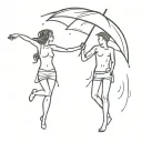 Dancing in the rain tattoo design idea