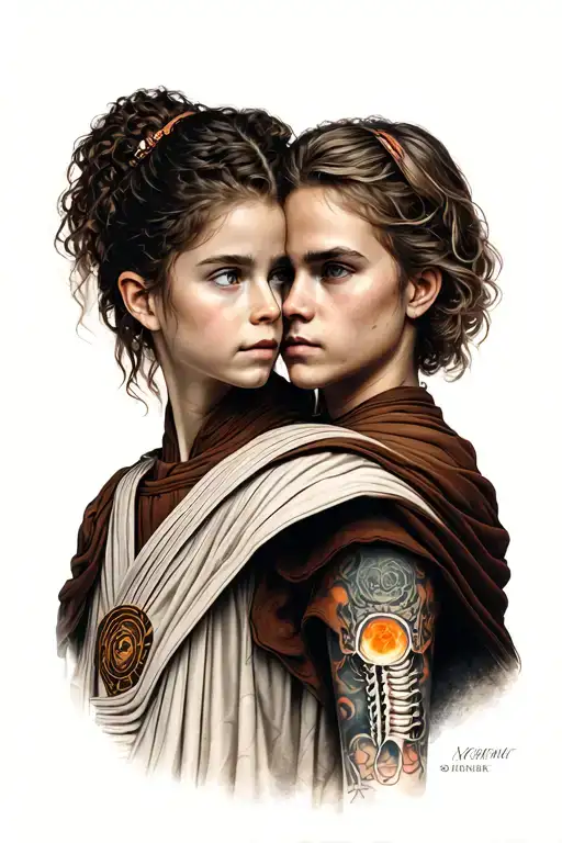 padme and anakin spine tattoo featuring tattoo design idea