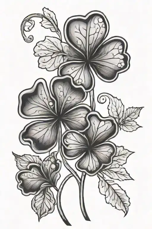 leaf clovers tattoo design idea