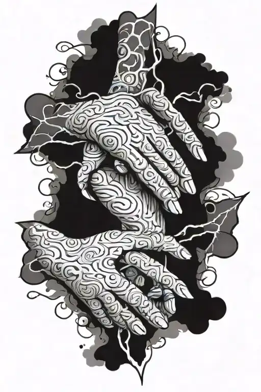 cross the creation of Adam hands touching tattoo design idea