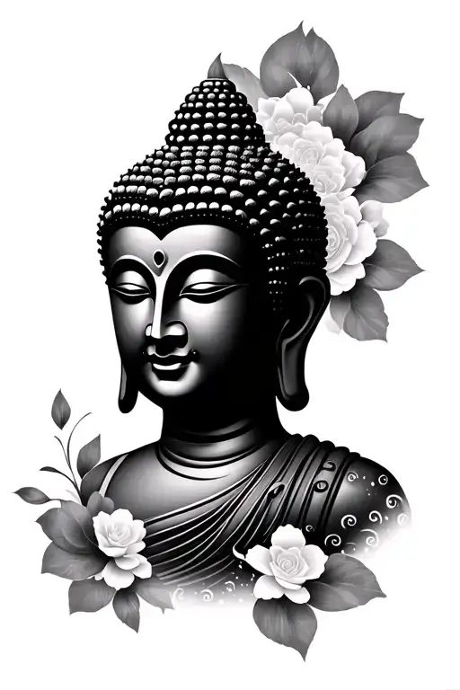 Buddha face tattoo design idea