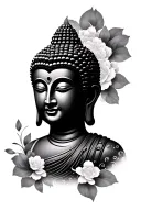 Buddha face tattoo design idea