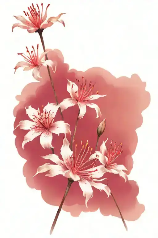 red spider lilies surounding japanese kanji symbols of self love tattoo design idea