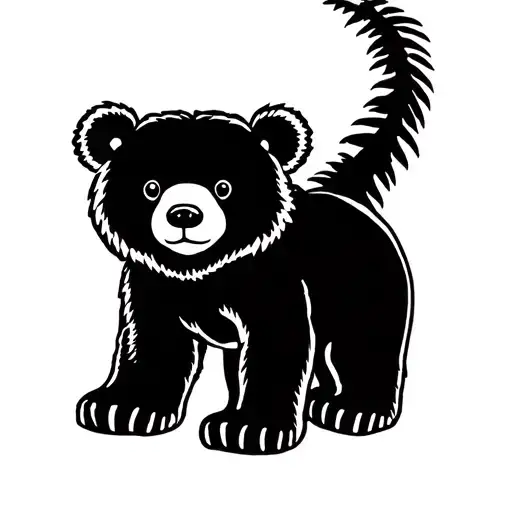 Palm Tree 3 litle bears tattoo design idea