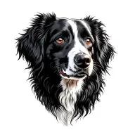 border collie head tattoo design idea