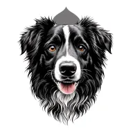 border collie head tattoo design idea