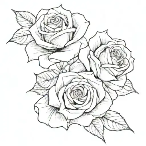 A sketch style tattoo of two intertwined roses, symbolizing the unbreakable bond you shared with your friend tattoo design idea