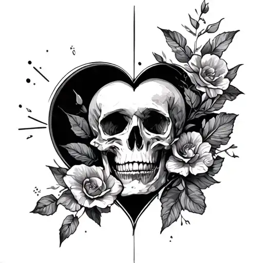 Create a tattoo idea showing themes of fate, death, and the power of love and destiny  tattoo design idea