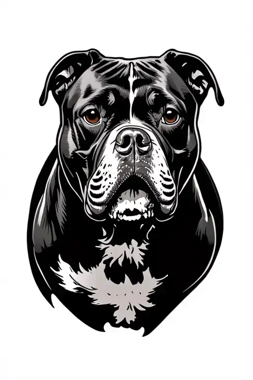 Pitbull dog with skull tattoo design idea