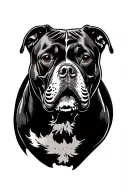 Pitbull dog with skull tattoo design idea