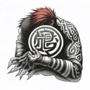 gaara love kanji + brand of sacrifice symbol tattoo design idea