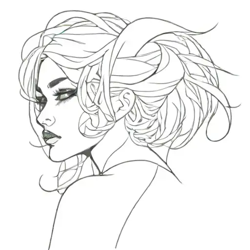 sexy goth girl tattoo design idea