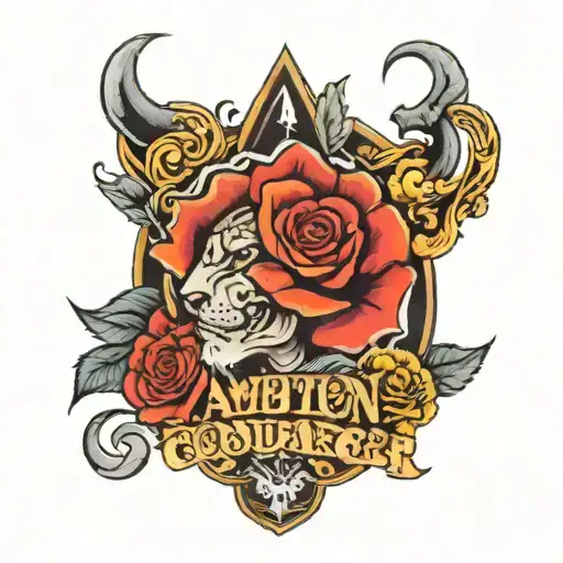 ambition power courage fearless tattoo design idea