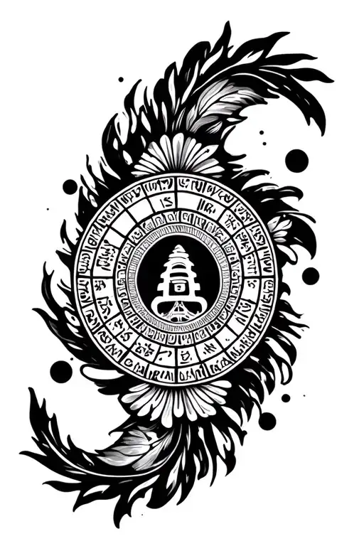 méxico, maya calendar, japan style, italy arm band tattoo design idea