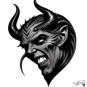 devil whispering  tattoo design idea