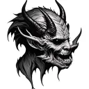 devil whispering  tattoo design idea