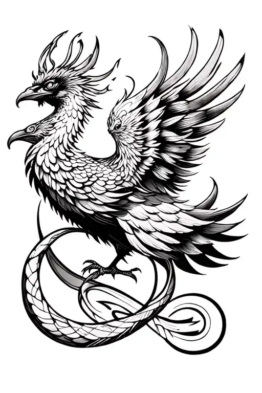 Phenix & chinese & Infinity Symbol tattoo design idea