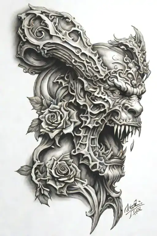 On Triceps tattoo design idea