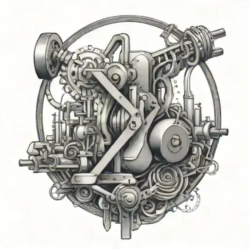 A creative design featuring gym equipment intertwined with circuit board patterns tattoo design idea