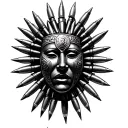 African war mask adorned in bullets forming tattoo design idea