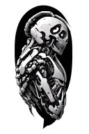 bionic cyborg arm shoulder tattoo design idea