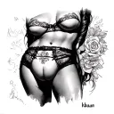 slutty crotch tattoo with word khusan to show ownership of my slutty girlfriend tattoo design idea