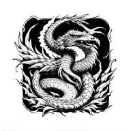 cobra Phoenix rising from ashes tattoo design idea