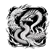 cobra Phoenix rising from ashes tattoo design idea