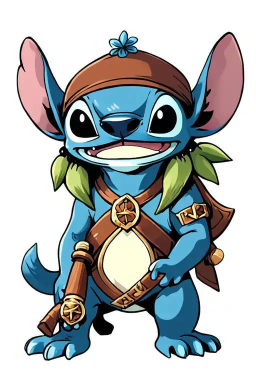 stich and the legend of zelda tattoo design idea