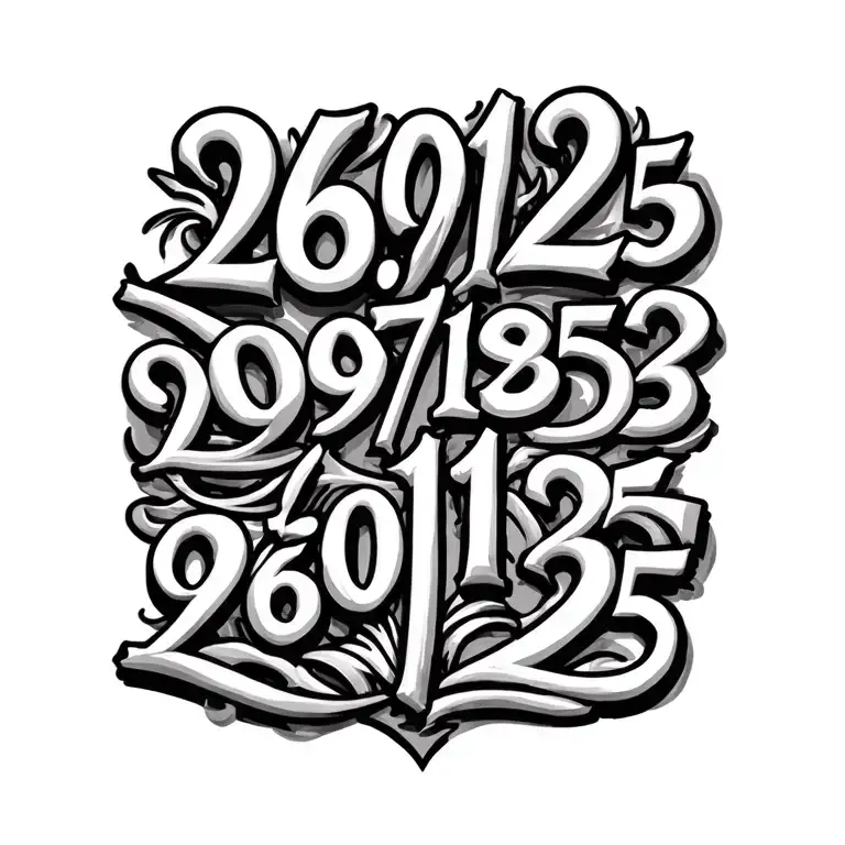 "26/01/25 09/09/25" cross with dates tattoo design idea