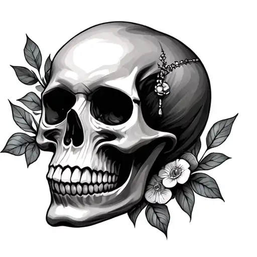 Girly Skull tattoo design idea