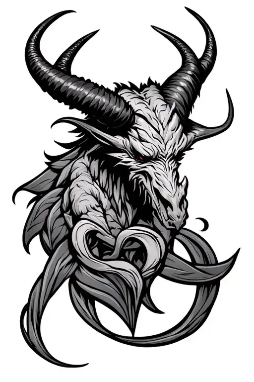 new Jersey devil with Zia symbol intertwined tattoo design idea