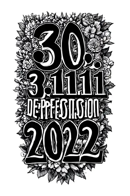 "30.11.2022" Depression with Stil and Date of birth of my son walking tattoo design idea