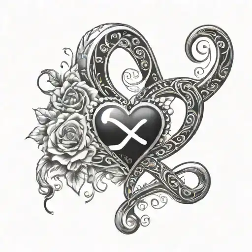 unconditional love combined wit infinity symbol tattoo design idea