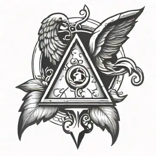 chemistry symbol with angel or something symbolizing passing of a loved one who was a chemist tattoo design idea