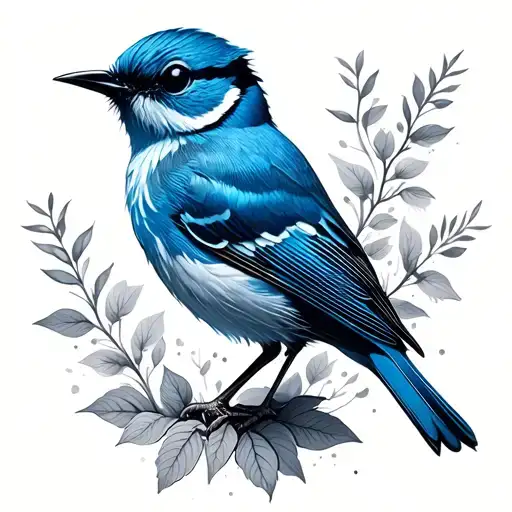 Blue Wren tattoo design idea