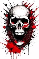 skull in honeycomb sleeve tattoo design idea