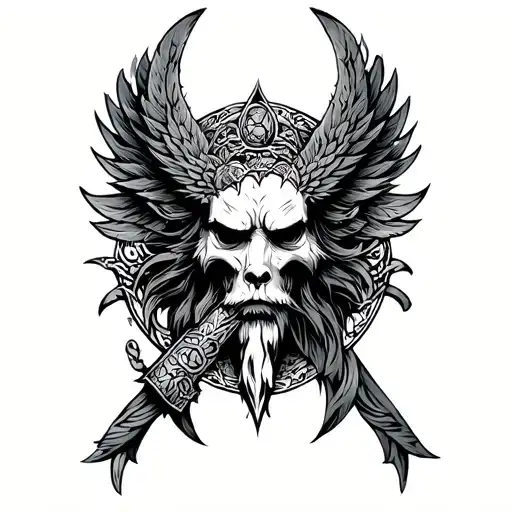 Scottish American blue collar with druid bloodline tattoo design idea