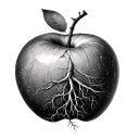 Apple tree with roots tattoo design idea