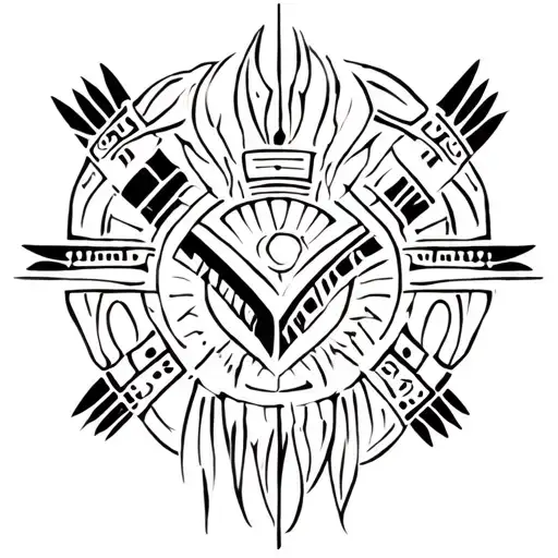 blackfoot Cherokee symbols of strength courage  tattoo design idea