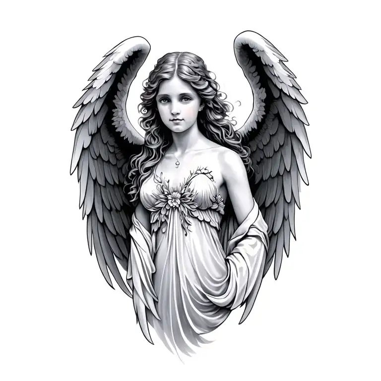guardian angel wings tattoo design idea