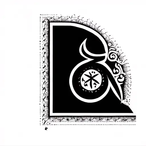 arabic geometry tattoo design idea